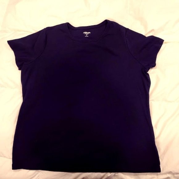 Lands' End Tops - Lands' End Woman's U-neck Jersey T-shirt Black
